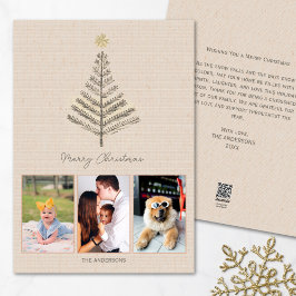 Rustik, minimal Anpassningsbar Photo Collage jul Julkort