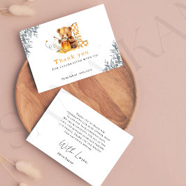 Rustik Minimal björnhonung 1:a födelsedag tack