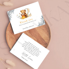 Rustik Minimal björnhonung 2:a födelsedag tack