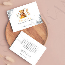 Rustik Minimal björnhonung 3:e födelsedag tack