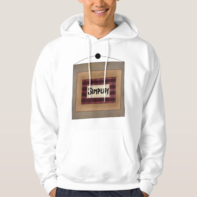 Rustik minimalist förenkla ordkonst skylt hoodie (Framsida)