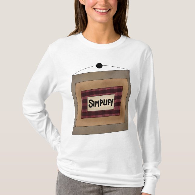 Rustik minimalist förenkla ordkonstskylt t shirt (Framsida)