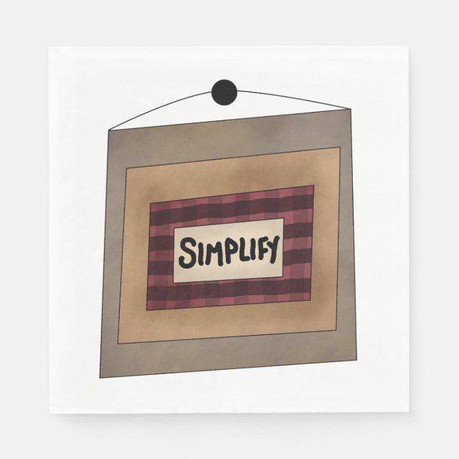 Rustik Minimalist Simplify Ordkonstskylt Pappersservett (Framsidan)