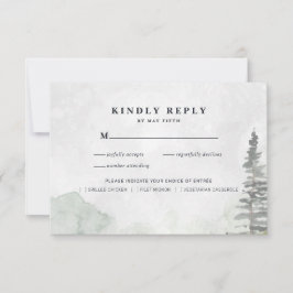 Rustik Minimalistisk Bröllops-RSVP | Akvarell Tall Meddelande
