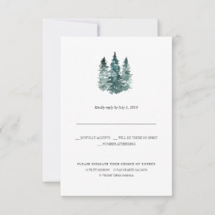 Rustik Minimalistisk Bröllops-RSVP   Akvarelltalla Meddelande