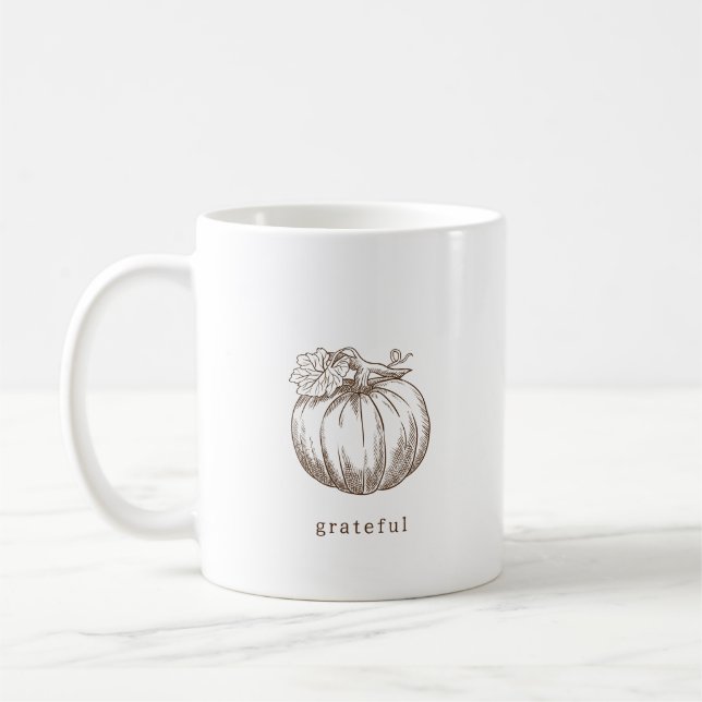Rustik, minimalistisk brun Thanksgiving Kaffemugg (Vänster)