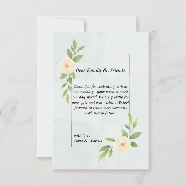 Rustik Minimalistisk Elegant Tacksamhetskort Tack Kort (Framsida)