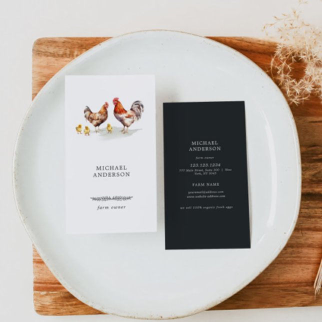 Rustik, minimalistisk, enkel ägare av kycklinggård visitkort (Skapare uppladdad)