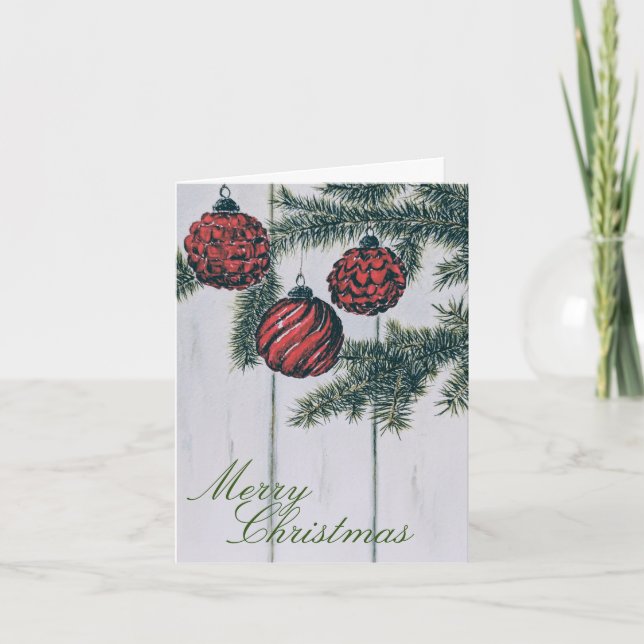 Rustik minimalistisk glad jul kort (Framsida)
