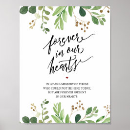 Rustik Minnestavla För Evigt I Våra Hjärtan Poster