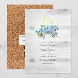 Rustik Mint Boho QR-kod RSVP Vinprovning Bröllop Inbjudningar