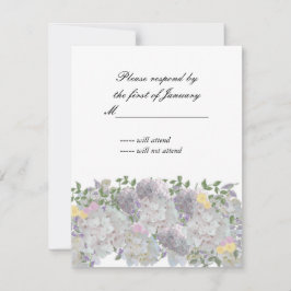 Rustik Mjuk Trädgårdsblommor Svarskort OSA Kort
