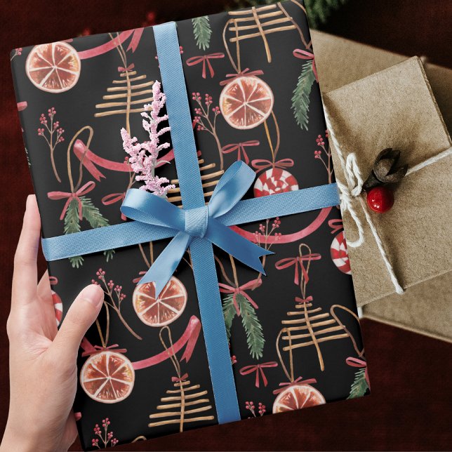 Rustik Modern Abstrakt Vinterjul Mönster Presentpapper (Skapare uppladdad)