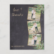 Rustik Modern Chalkboard Photo Bröllop Tack