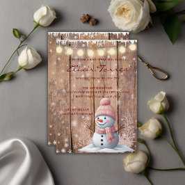 Rustik Modern Elegant Snemann Baby Shower Inbjudningar