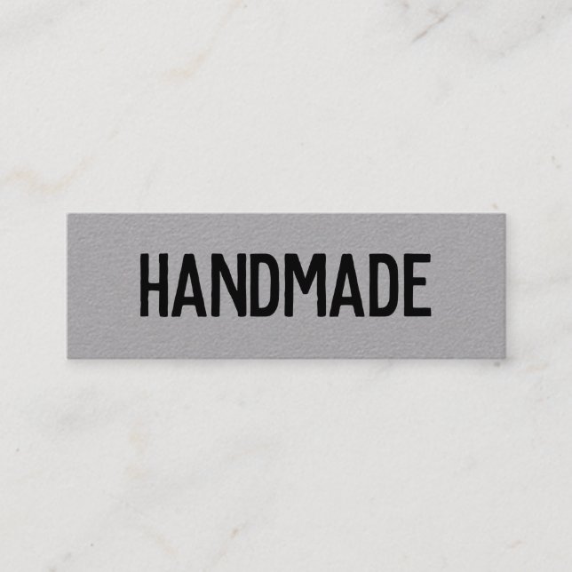 Rustik, modern grått-handgjord gåftsäljare mini visitkort (Framsida)