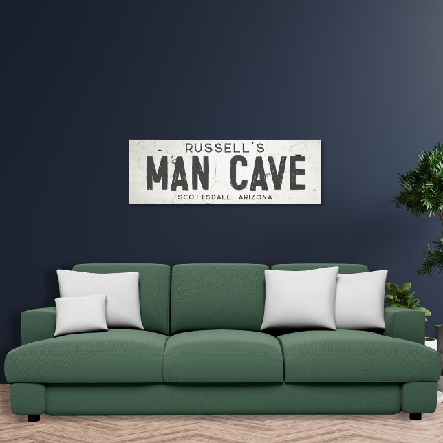 Rustik Modern Industrial Farmhouse Man Cave City Canvastryck (Skapare uppladdad)