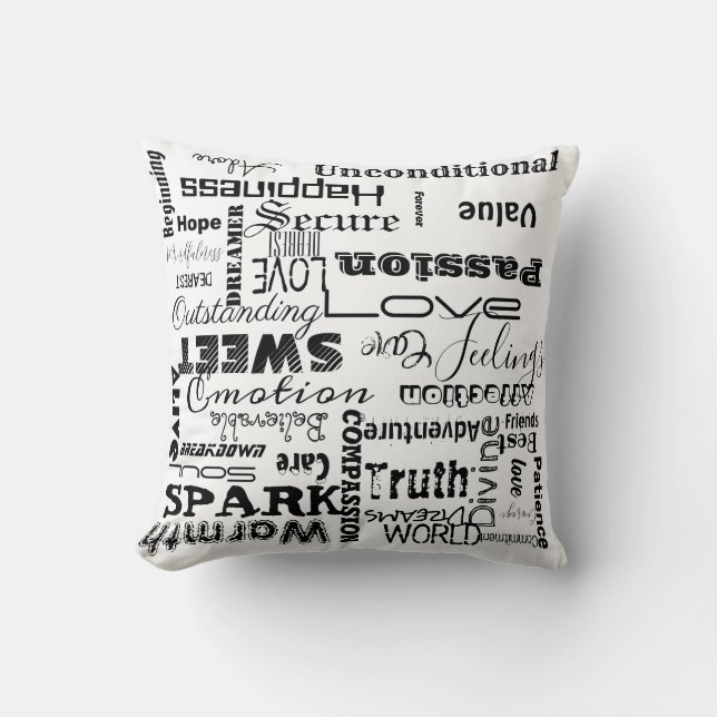 Rustik Modern Kärlek Aesthetic Script Ord Kudde (Framsida)