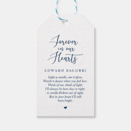 Rustik Modern Navy Blue, Funeral Memorial Service Presentetikett