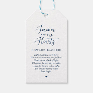 Rustik Modern Navy Blue, Funeral Memorial Service Presentetikett