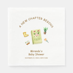 Rustik Modern New Chapter Garden Bok Baby Shower Pappersservett