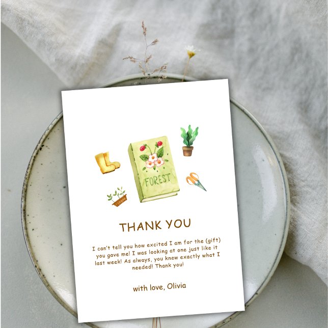 Rustik Modern New Chapter Garden Bok Baby Shower Tack Kort (Rustic Modern New Chapter Garden Book Baby Shower Thank You Card)