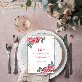 Rustik Modern Ros Blommig Hjärtformad Baby Shower  Tack Kort