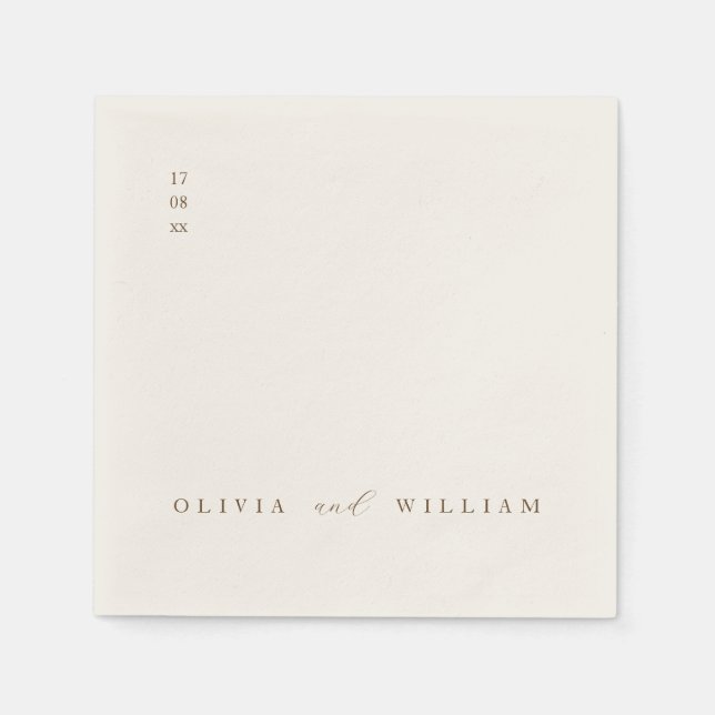 Rustik Modern Skript Personlig Bröllopsdrinkservie Pappersservett (Framsidan)