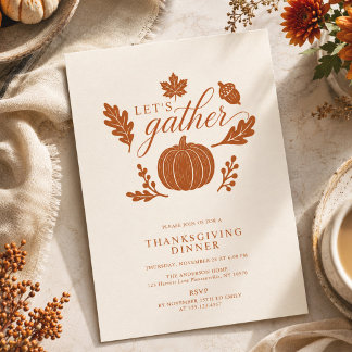 Rustik modern tack för middagen på Thanksgiving Inbjudningar