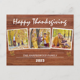 Rustik modern tackgivnings familjefoto collage helg vykort