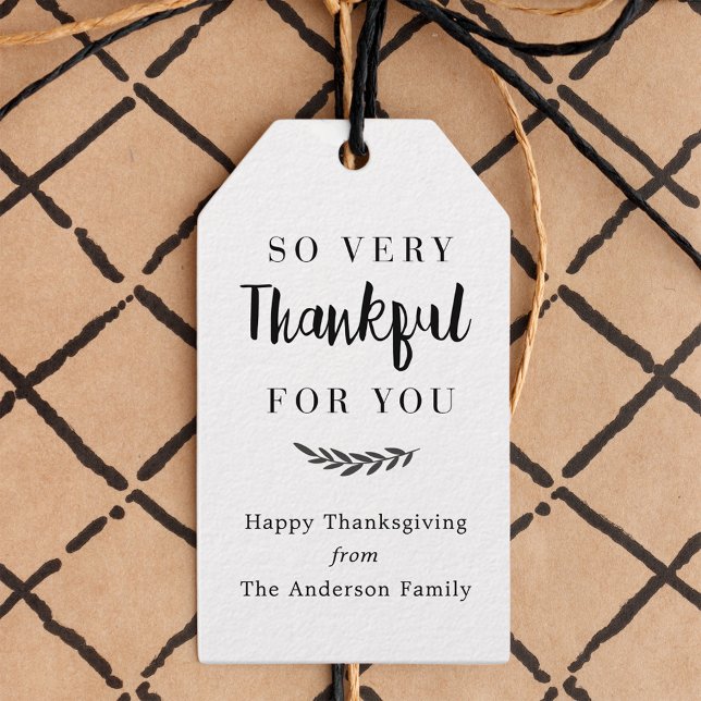 Rustik modern Thanksgiving-helg Presentetikett (Skapare uppladdad)