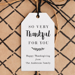 Rustik Modern Thanksgiving Helgdag Presentetikett
