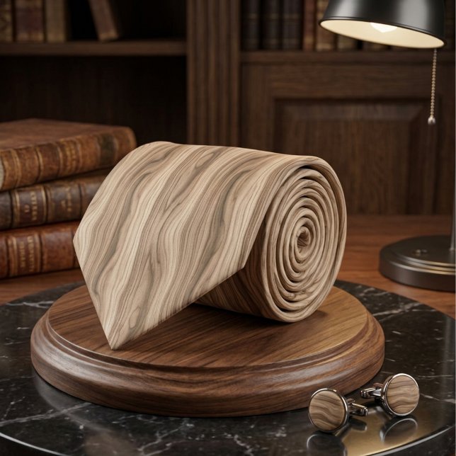 Rustik Modern Trästruktur Mönster i Ljust Träslag Slips (Skapare uppladdad)