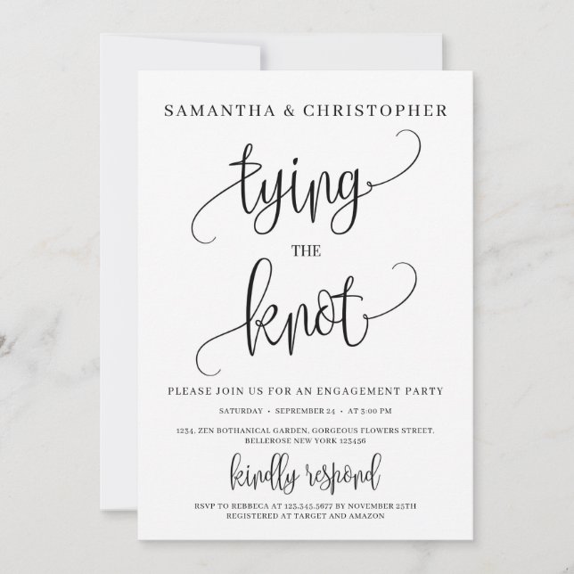 Rustik, modern typografi gifter sig förlovning inbjudningar (Framsida)