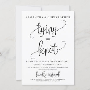 Rustik, modern typografi gifter sig förlovning inbjudningar