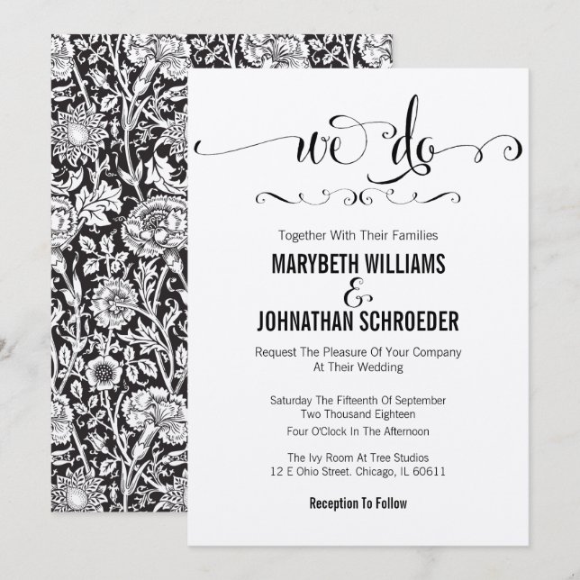 Rustik Modern vi skriver bröllopsinbjudningskort Inbjudningar (Fram/baksida)