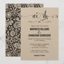 Rustik Modern vi skriver bröllopsinbjudningskort