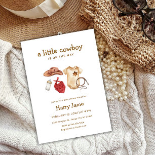 Rustik Modern Western Little Cowboybabystövel Inbjudningar