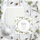 Rustik Modern Winter Forest Circle, jul Party Inbjudningar<br><div class="desc">Vi presenterar vår rosenisk, moderna julfest i vintern! Det här roliga och moderna helgdag-kortet är perfekten till inbjudan för din familj och dina vänner till en årlig julfest, eller till det årliga företaget party. Det vackra helgdag har en vattenfärgsskog med hjort och botaniska grejer på vintern. Cirkelns indrag är perfekt...</div>