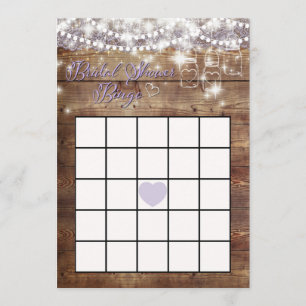 Rustik Möhippa Bingo Game Lavender Inbjudningar