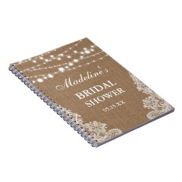 Rustik Möhippa Burlap Ljus Snöre Gift List Anteckningsbok