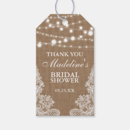 Rustik Möhippa Burlap Ljus Snöre Tack Presentetikett