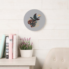 Rustik Monogram Chic Boho  Stor Klocka