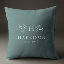Rustik monogram mjuk blå personlig inledningsvis
