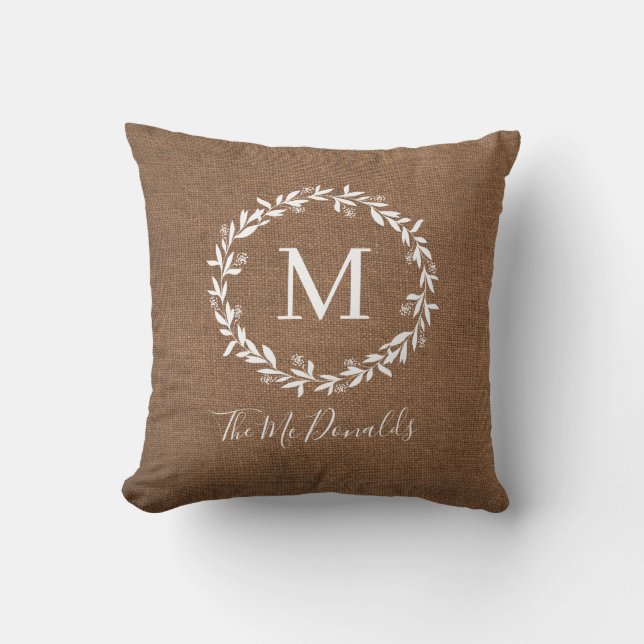 Rustik monogram | Modernt bondgårdshus Kudde (Framsida)