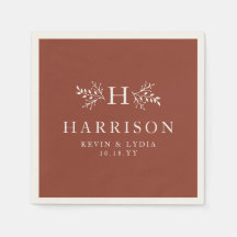 Rustik monogram terracotta Rust fall bröllop