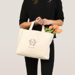 Rustik, Monogram, utandningsdos Brudens sida Mini Tygkasse<br><div class="desc">Perfekt för en rustik bröllop i land med en modern tvist, den här personligen med en liten totepåse har ett monogram, namn och en handdragen andedräkt av grenar skapar det en söt gåva till de brudar och familjemedlemmar som står vid er sida på fullt. Fyll den med dag av förråd,...</div>