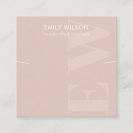 Rustik  monogrammall för cellband fyrkantigt visitkort