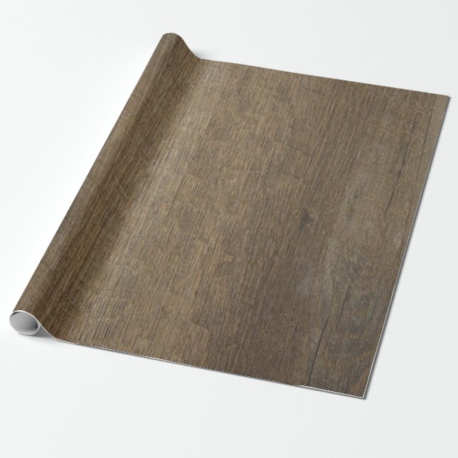 Rustik Mörk Barn Wood Plats Presentpapper (Utrullad)