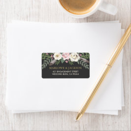 Rustik Mörk Boho Blommig Bröllop Adressetikett